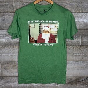 The Office Michael Scott funny Christmas holiday t shirt santa clause